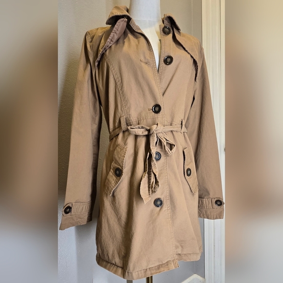 Love Tree Jackets & Blazers - Love Tree Tan Belted Trench Coat